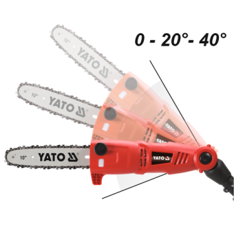 Пила ланцюгова електромережева 230 В YATO: 710 Вт, шина- 10"/25 см, з телескоп. штангою l=188-255 см