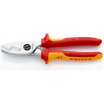 KNIPEX Ножницы изолированные 200 мм для резки кабелей с двойными режущими кромками Ø 20 мм / 70 мм² 