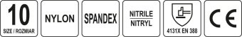 YATO Рукавиці робочі нейлонові YATO покрите спіненим нітрилом з накрапленням, розмір 10, чорнр-сірі 