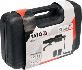 YATO Вороток з редуктором YATO : квадрат 1", 2 швидкості. F= 4200 Нм, L= 330 мм  | YT-0782