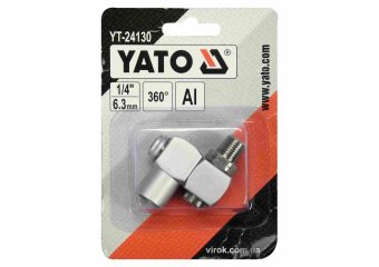 YATO З'єднання пневматичне на шарнірі YATO з обертовим 360° наконечником Ø= 1/4"  | YT-24130