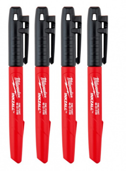 Milwaukee ПРОМО 2022 Набор маркеров INKZALL для стройплощадки тонкий - 4 ед.  (1 шт) // 4932480551