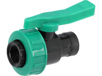 Кран кульовий до водяних пластикових труб  Ø= 1/2" Х 1/2" F/F-різьб FLO з поліпроп, для тиску 16Bar