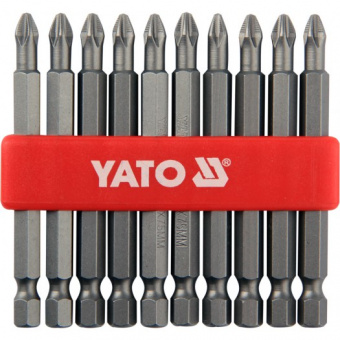 YATO Набор бит крестовых PН2 1/4' 75мм 10шт. YT-0480