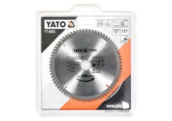 YATO Диск пиляльний по алюмінію YATO, 210х30х3.0x2.2 мм, 72 зубці, R.P.M до 8000 1/хв  | YT-6093