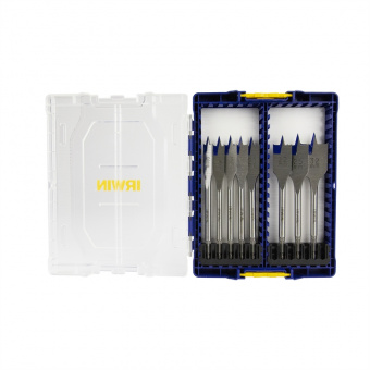 IRWIN Набор перьевых свёрл по дереву Blue Groove 4X в пл. кейсе, 8шт. : /12/14/16/18/20/22/25/32 мм,