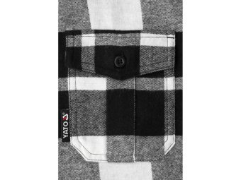 Сорочка фланелева біло-чорна,  YATO розм. 3XL/ 84см х 65см,100%-бавовна [40]