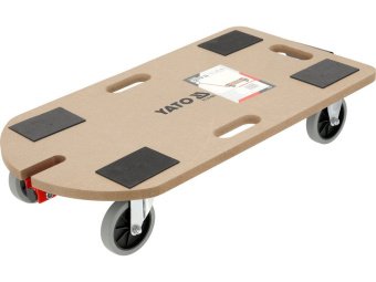 Візок-платформа з складан тримачем- 78см YATO 700х375х18 мм на 4 колесах Ø= 100мм, навантаж.- 250 кг