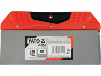 YATO Шпатель для фінішного шпаклювання YATO, 250 мм t= 0.5 мм з нержавіючої сталі  | YT-52247