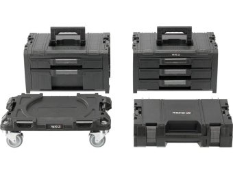 Ящики для інструментів на платформі з колесами S12 YATO 4 шт. модулів P05T2T341G2, 507x326x745 мм