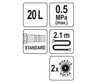 YATO Пневматический маслозаправщик 20 л YATO YT-07195