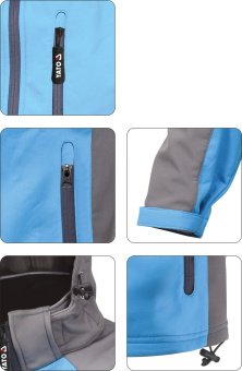 YATO Куртка робоча SOFTSHELL з прикріпн капюшоном YATO розм S, синьо-сіра, 3 кишені, 96% поліес і 4%