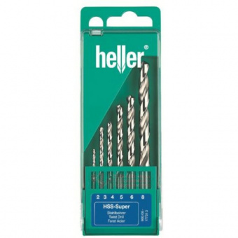 Heller Набор сверл по металлу HSS 2/3/4/5/6/8 мм; 6 шт; пластиковая кассета