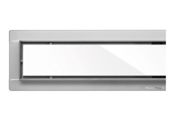 FALA Трап підлоговий для душу з нержавіючої сталі "WHITE GLASS" ; 70х 7х 7 см  | 75382