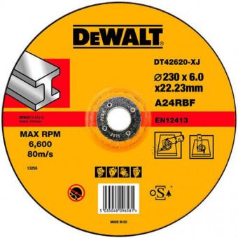 DeWALT Круг шлифовальный , черный/цветной металл 230х6.3х22.23 мм