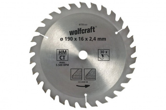Wolfcraft полотно дисковой пилы Ø 190 x 16 x 2,4 // 6735000
