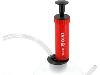 Пристрій відкачувальний оливи і палива YATO ручний, V= 1,6 л, шланг l= 1,3 м [12]