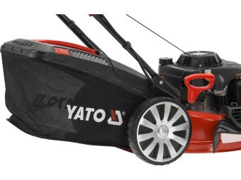 Газонокосарка бензинова YATO з приводом: 4,5кВт, ширина різання: Ø= 53 см, травозбірник- 62л