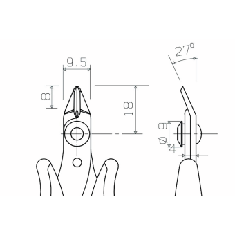 Бокорізи з пружиною NWS : кут головки 21°, L= 118 мм, до мідних/ алюмін. дротів Ø≤ 0,8 мм