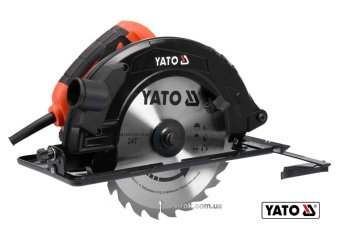 YATO Пила дискова ручна мережева YATO : P= 2.8 кВт, диск Ø=235x25.4x3 мм, кут 0-45°, гл.≤ 85мм  | YT
