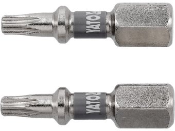 Насадка викруткова YATO TORX T15 х 25 мм. HEX 1/4", покрита нікелем, 2 шт.[10]