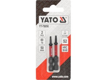 Насадка викруткова ударна YATO TORX T8 х 50 мм. HEX 1/4", 2 шт.[10]