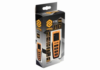 VOREL Дальномір лазерний : 0.2-100 м, точність ± 2 мм, 8 режимів, живлення- 2 x AAA (3 В)  | 81795