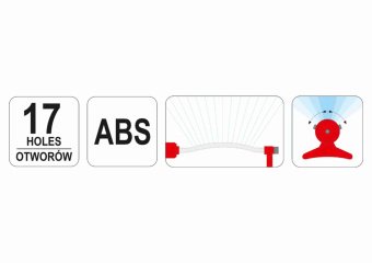 YATO Зрошувач осциляційний YATO до шлангу 1/2", 17 отворів, ABS-пластик + алюміній  | YT-99845