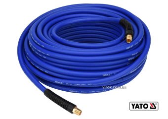 YATO Шланг пневматичний гібридний (ПВХ+БНК) YATO: Ø6.5 мм x 30м, Ø=1/4", тиск ≤ 2 MPa, різьбов. з'єд