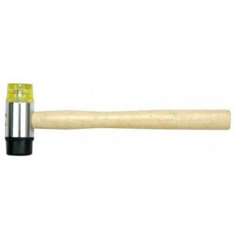 VOREL Молоток гумa-пластик з дерев'яною ручкою, Ø=35мм  | 33950
