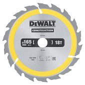 DeWALT Диск пильный CONSTRUCTION, 165х20 мм, 18z (ATB) + 20 град