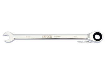 YATO Ключ ріжково-накидний YATO з тріщаткою : CrV, М= 7 мм, L= 130 мм  | YT-01907
