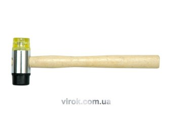 VOREL Молоток гумa-пластик з дерев'яною ручкою, Ø=35мм  | 33950