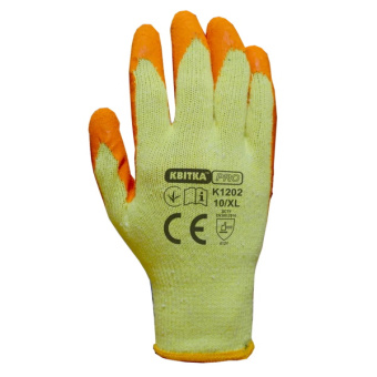 Рукавиці трикотажні з латексним покриттям КВІТКА PRO Recodrag (12 пар, XXL) (110-1202-11)
