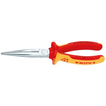 KNIPEX Плоские круглогубцы с режущими кромками хромированные 200 мм 26 16 200 | 26 16 200