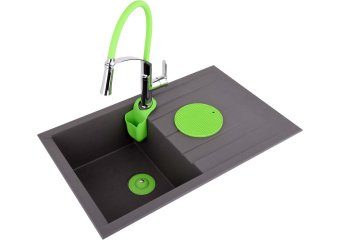 FALA Змішувач води "FLEXIBLE-2"для раковини з гнучкою зеленою лійкою, регулюв.потоку води,l=60 см(DW