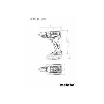 Акумуляторний ударний шуруповерт Metabo SB 18 L ВL (18 В, 2х2 А*год) (602331500)