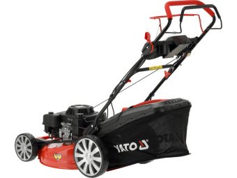 Газонокосарка бензинова YATO з приводом: 4,5кВт, ширина різання: Ø= 53 см, травозбірник- 62л