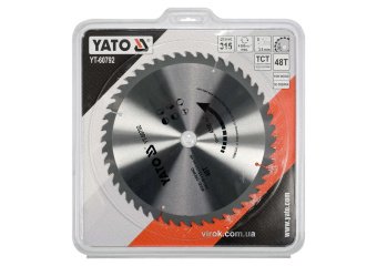 YATO Диск пиляльний победітовий по дереву YATO: 315х30х3.5х2.5 мм, 48 зубців, R.P.M до 4500 1/хв  | 