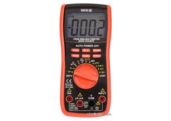 YATO Мультиметр для вимірювання електричних параметрів YATO з LCD-дисплеєм і провідниковими контакт.
