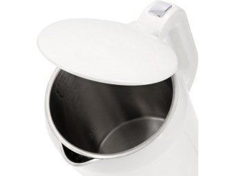 Електрочайник з термостатом з нержавіючої сталі, білий LUND 1,7 л, 2200 Вт, живл від мережі 230 В