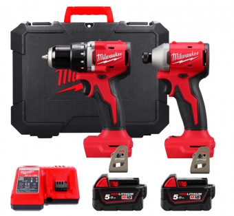 MILWAUKEE Набір інстр.акум., M18 BLCPP2B-502C (BLDDRC, BLIDRC, зар.пр., 2акум.Х5Аг, HDкейс)