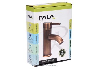 FALA Змішувач води для умивальника "RETRO BRONZE 2" з кульовим регулятором  | 75836