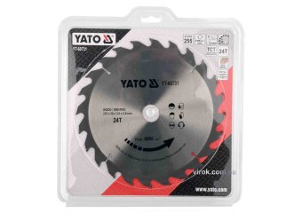 YATO Диск пиляльний победітовий по дереву YATO: 255x30x3.0x2.0 мм, 24 зубці, R.P.M до 6000 1/хв  | Y