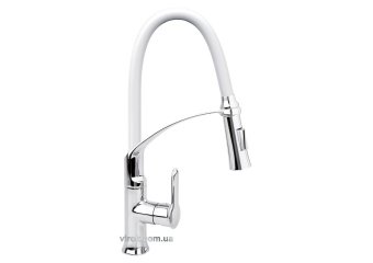 FALA Змішувач води "FLEXIBLE-2" для раковини з гнучкою білою лійкою, регулюв. потоку води, l= 60 см 