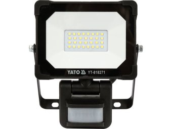 Прожектор з SMD-діодним випромінювачем і датчиком руху YATO : 20 Вт, 230 В, 1900 лм, 30 діодів [16]