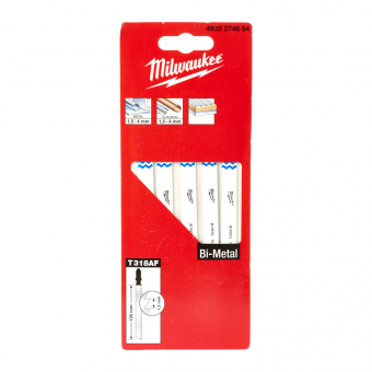 MILWAUKEE Полотна для лобзика Bi-Metal T318AF Bi-Metal , 105мм/ крок зуба 1,2мм,  | 4932274654
