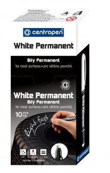 Centropen маркер перманентный белый (большой) 2.5mm