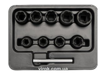 YATO Набір головок для видалення зломаних гвинтів YATO : квадрат 3/8", h= 10 мм. 1 (Шт/Набір)  | YT-