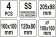 YATO Скребки столярні з нержавійочої сталі YATO : 205х98 мм, 160х100 мм, 120х80 мм, 100х160 мм, 4 шт